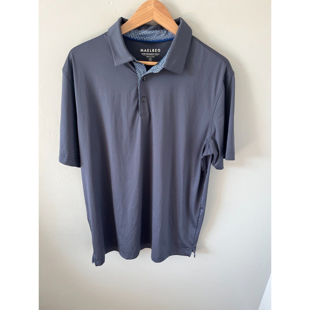 Maelreg Shirt Adult XL Navy Blue Performance Polo Golf Rugby Short Sleeve Mens